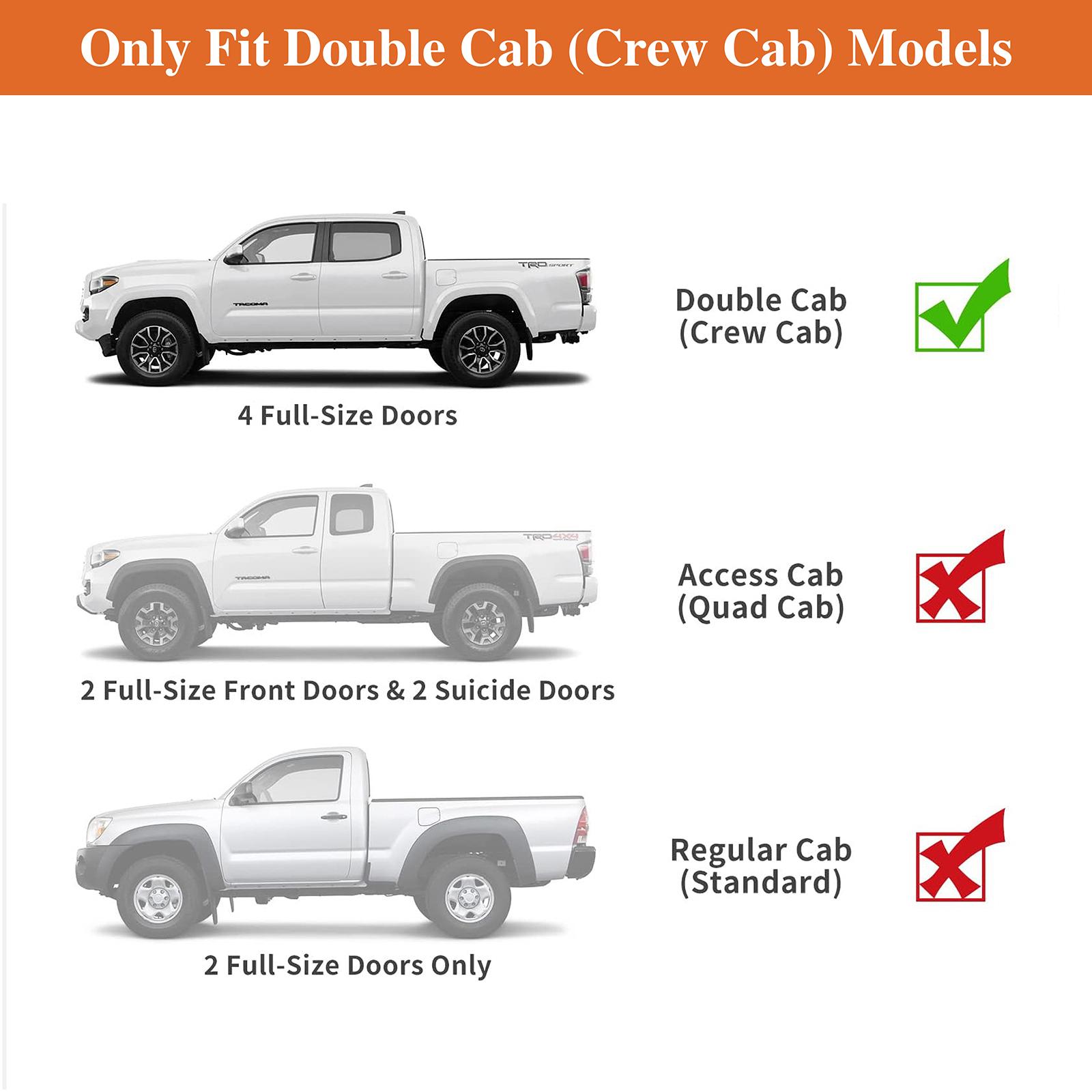Hooke Road Roof Rack Top Carrier for 2005-2023 Toyota Tacoma Double Cab