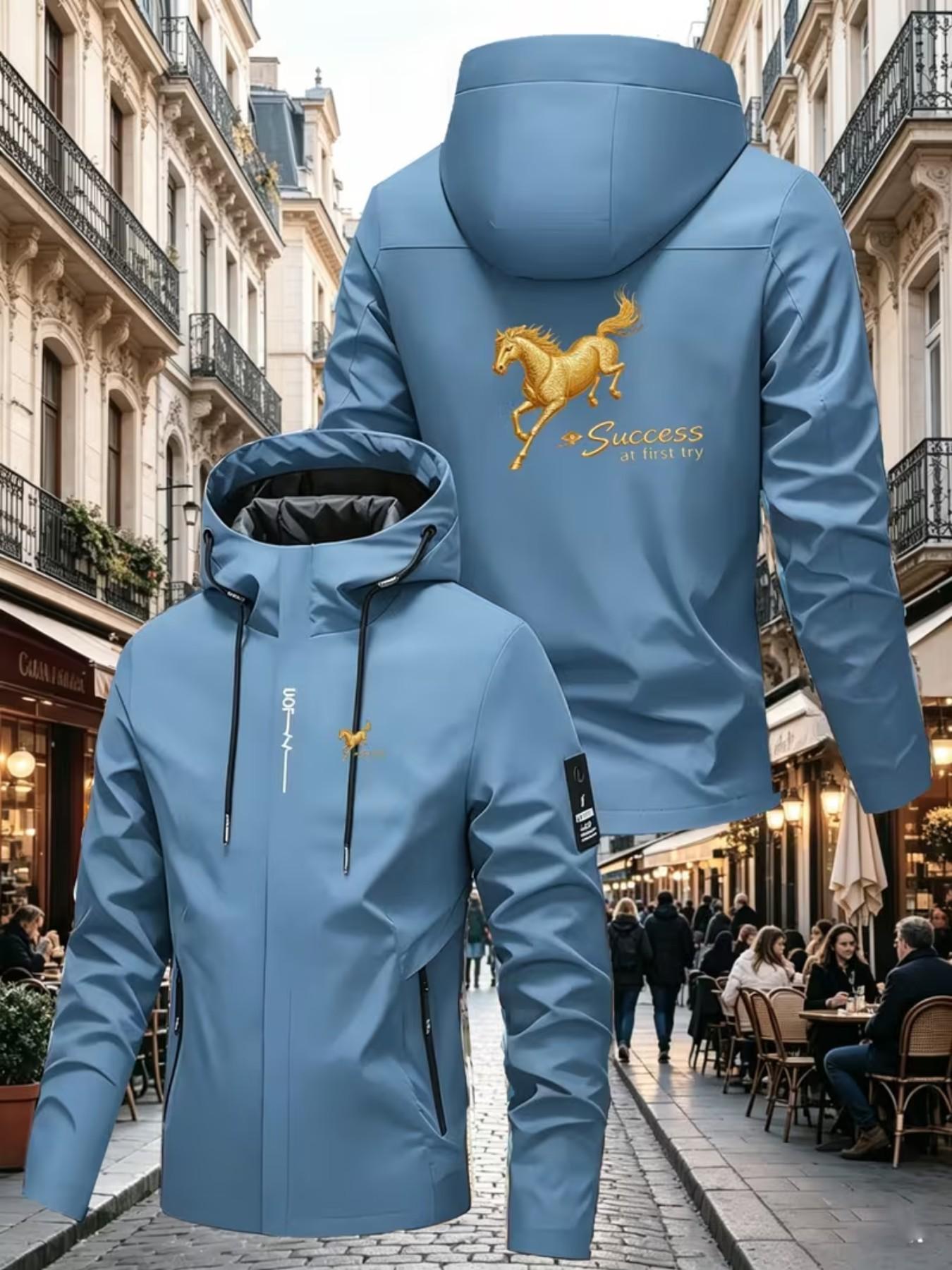 Outdoor Essential Windproof Waterproof Hardshell Jacket, High Stretch Breathable, All Seasons, Casual Style, Perfect for Hiking, School, Work
