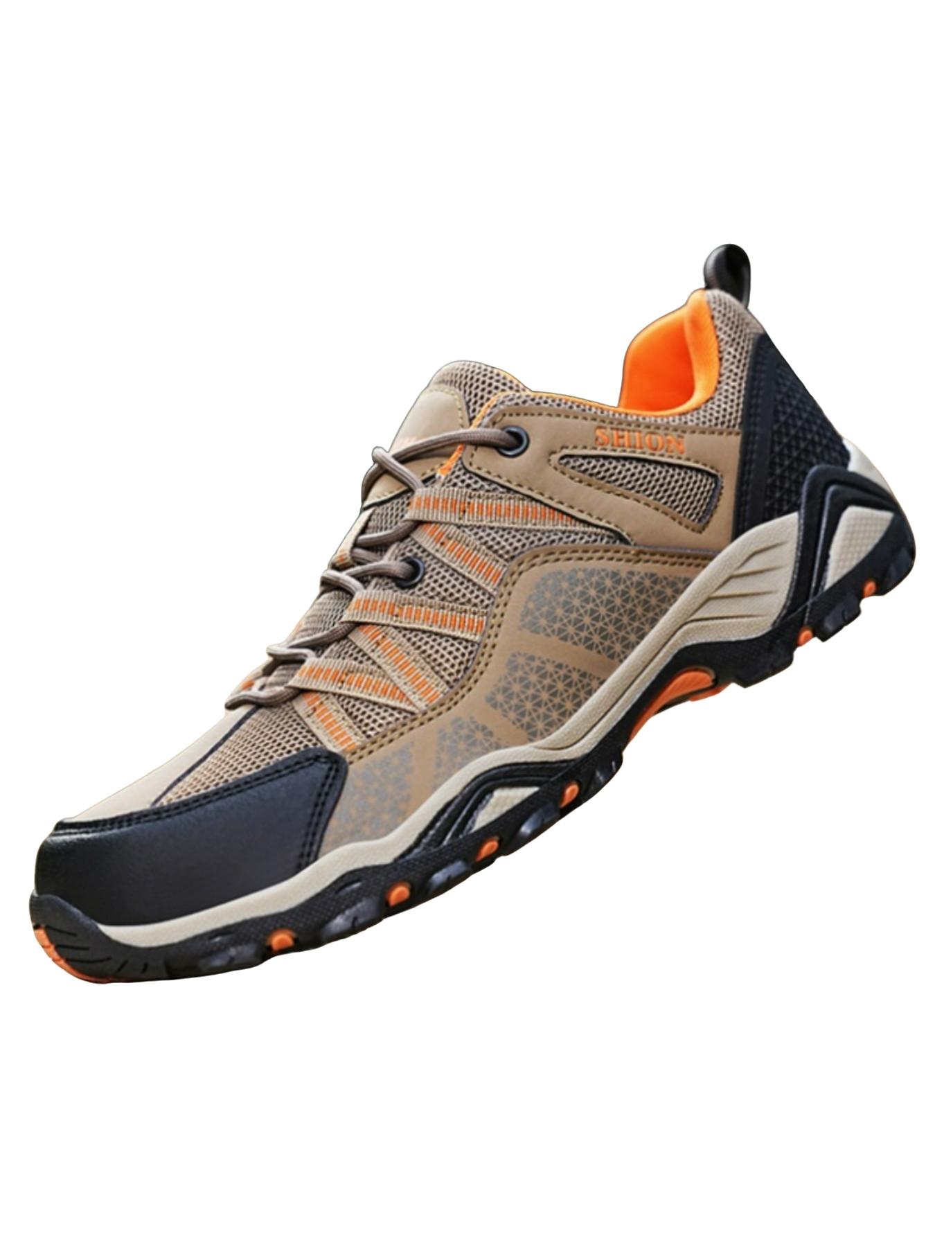 Men's Hiking Shoes, Breathable Mesh Upper, Anti-Slip Rubber Sole, Lightweight Outdoor Sports Shoes, Ideal for Hiking, Camping, Running, Daily Wear