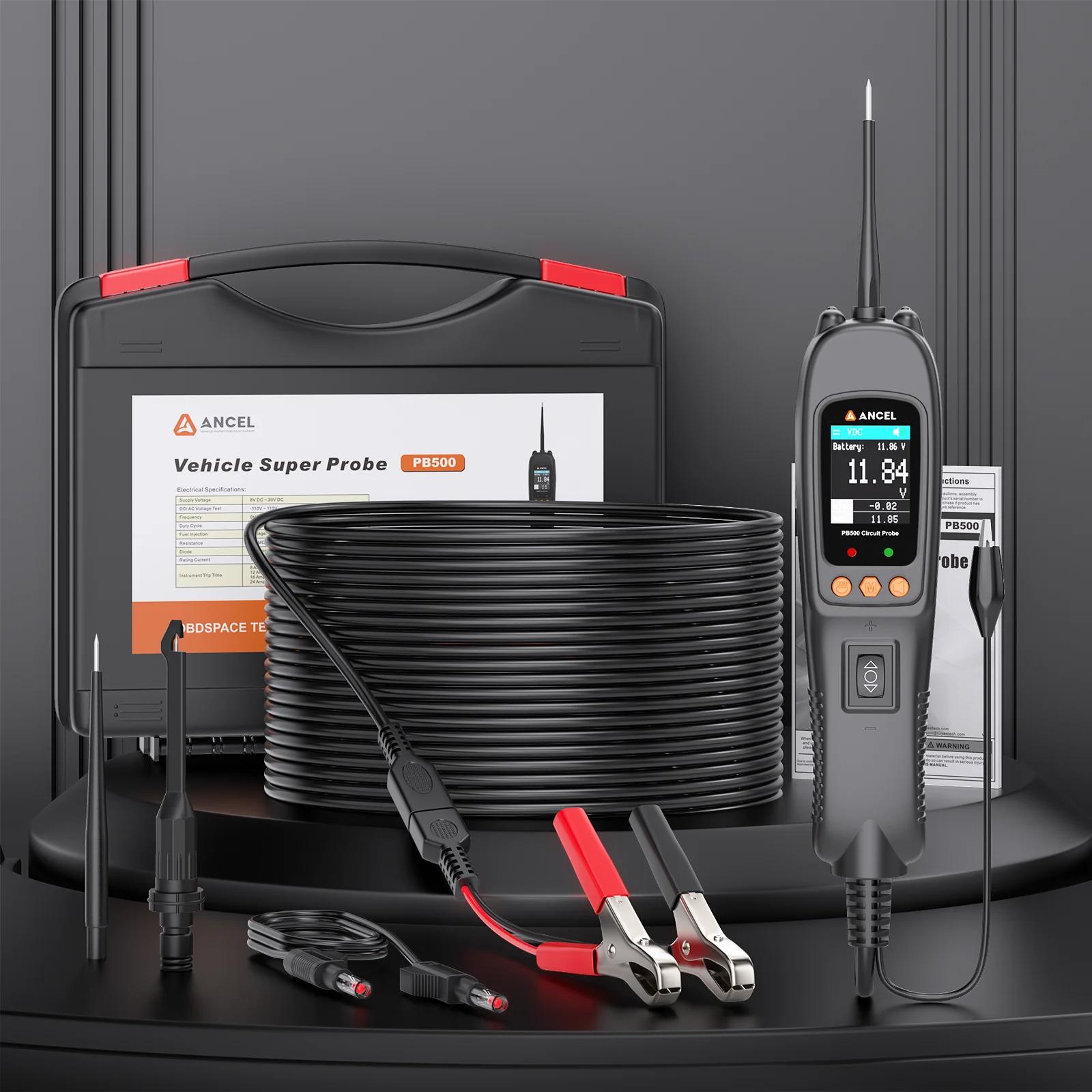 Ancel PB500 Automotive Circuit Tester with 20ft Cable 7 Test Modes DC AC Voltage Frequency Duty Cycle & Diode Resistance Tool for 12-24V Batteries