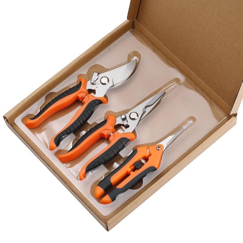 [Hot Sale] 3pcs Multipurpose Stainless Steel Garden Pruning Shears Set Sharp Durable for Fruit Tree Branch Cutting Limb Branch Cutter