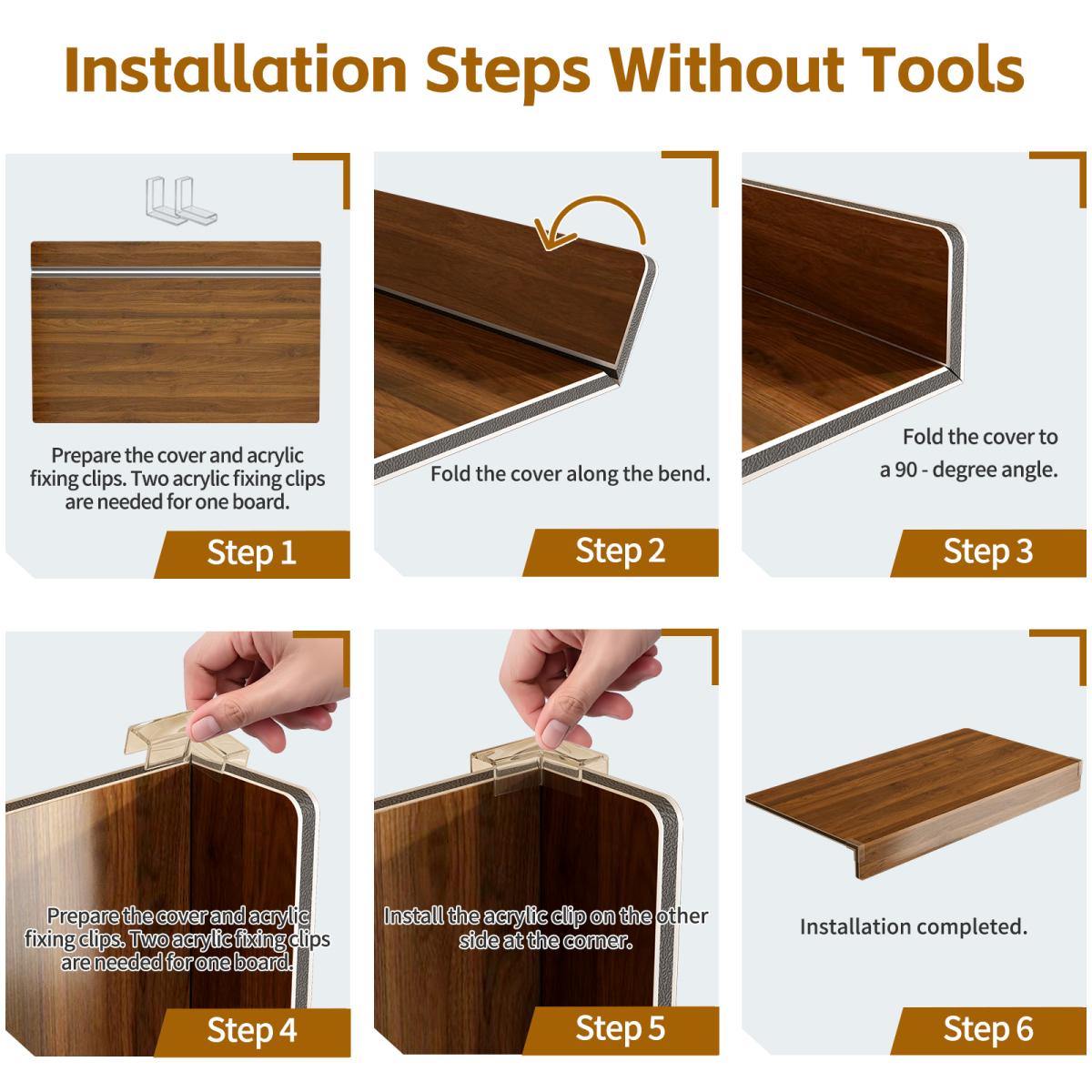 (24 INCH) 5 Pcs Wire Shelf Covers, Foamed PVC Wire Rack Covers for Removable Closet (Not Wood), Pantry Shelves for Cabinet Bathroom Kitchen Shelving Decoration ( WALNUT Color )