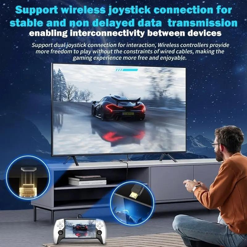 SF3500 Retro Handheld Game Console - Performance Upgrade: A handheld game console with a HD 5.5-inch IPS screen, featuring multiple games, classic video game support for TV connection, 14+ emulators, and 5-hour battery life. Gaming Consoles