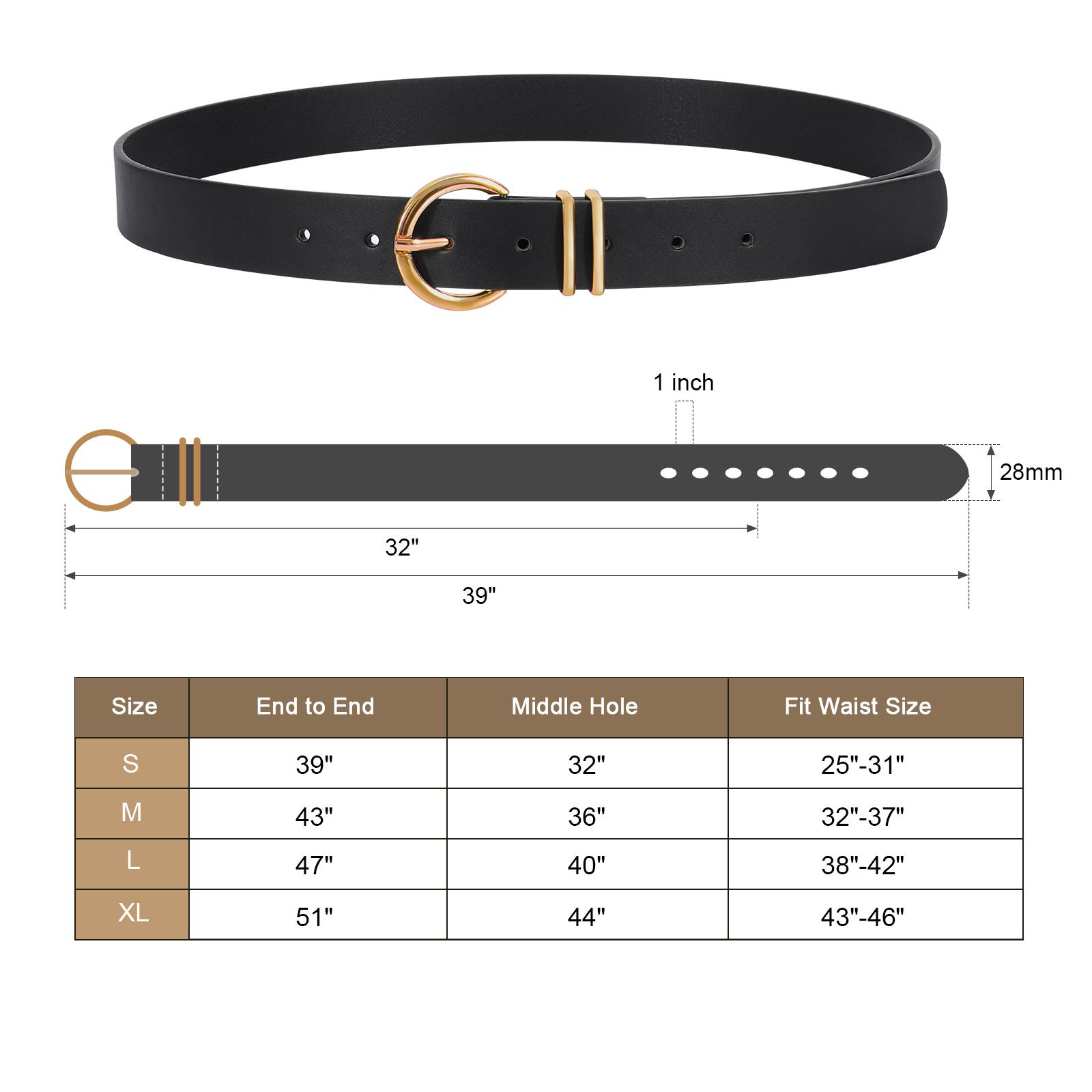 JASGOOD Women's Leather Belts for Jeans Dresses Fashion Gold Buckle Ladies waist Belt