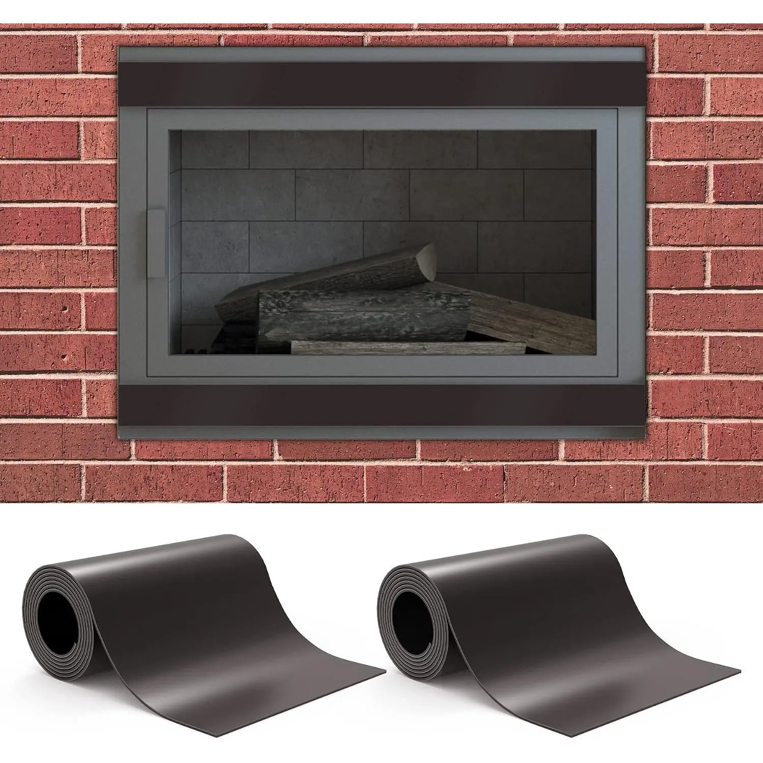 Magnetic Fireplace Draft Stopper - Fireplace Cover to Block Draft from Vent, Prevent Cold Air and Heat Loss, Magnetic Fireplace Screen for Indoor Chimney, 2 Pack (36 x 6 inch)