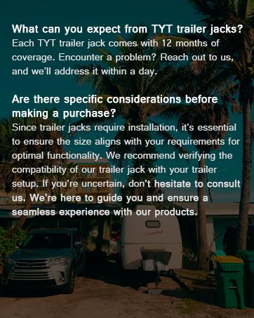 TYT A-Frame Trailer Jack, 5000lbs Capacity Side Wind Trailer Jack with Foot Plate, 15" Vertical Travel Heavy Duty Trailer Jack for Trailer, Utility Trailer, Yacht Trailer, Camper