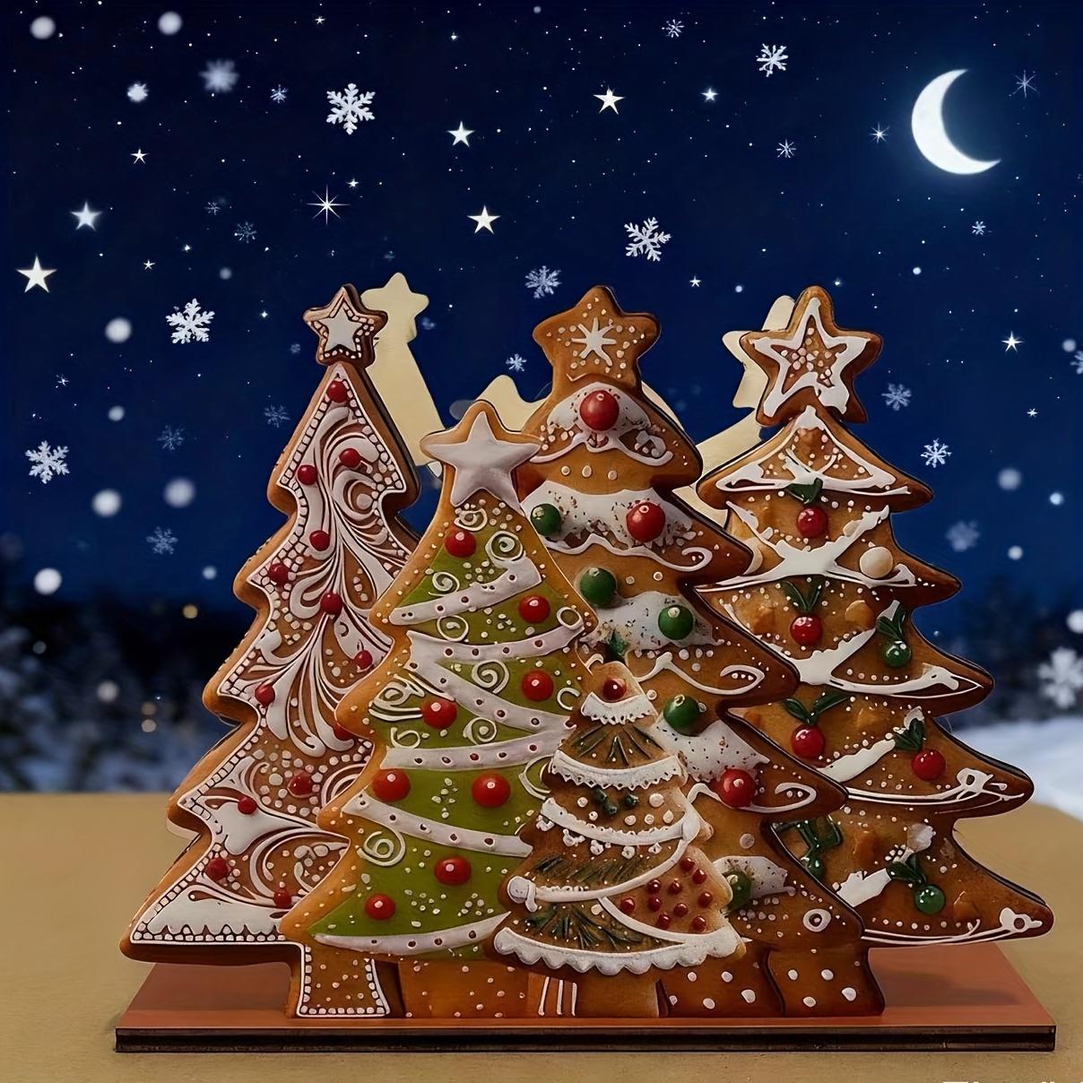 2D Flat Wooden Christmas Decor Plaque Party Wreath Ornament Perfect Holiday Gift Home Decor Classic Christmas Tree Napkin Holder Cute Wooden Cocktail Tissue Dispenser Modern Farmhouse Tissue Storage Tabletop Decoration Festive Tableware