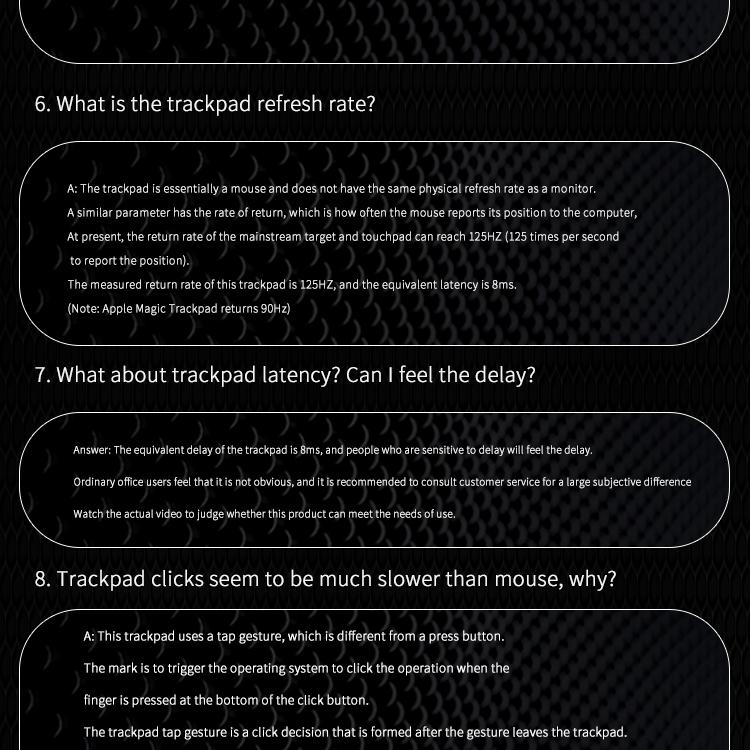 JOMAA Bluetooth Wireless+Wired Trackpad 2.4G Tri-Mode Touchpad Mouse Rechargeable High-Precision Touchpad for IOS Mac Windows