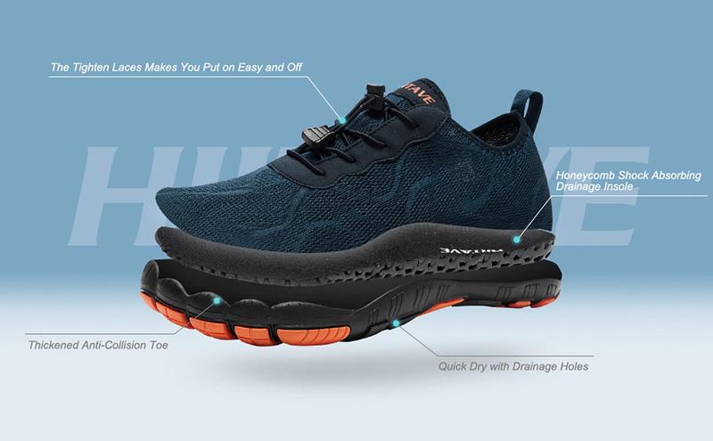 HIITAVE Men 5 Wide Toes Barefoot Lightweight Breathable Water Creek Shoes Beach Aqua Quick Dry for Outdoor Sport Hiking Swiming Surfing