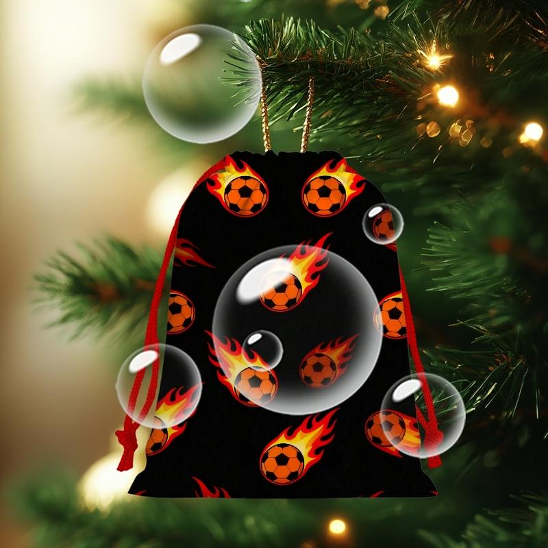 Short Plush Drawstring Dtorage Bag Football party decoration with football patterns (21) Jewelry storage bag, 130g short plush, candy storage bag Festivals, parties, weddings drawstring gift bag