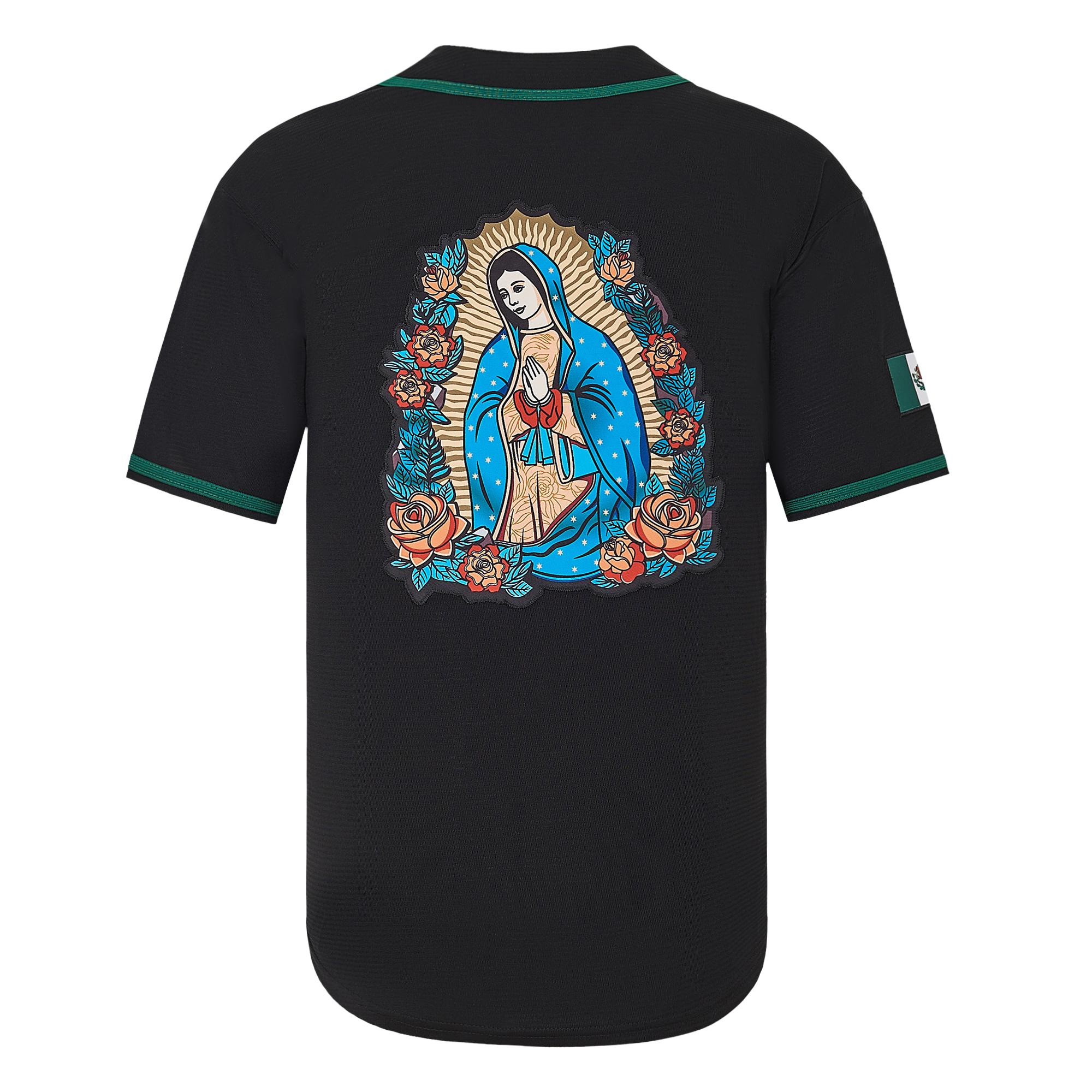 Men's Mexico Guadalupe Embroidered Baseball Jersey,Button Short Sleeve Sports Jersey,Loose Breathable Soft Comfort V-Neck Top,Gift for Game Day Men's Mexico Guadalupe Embroidered Baseball Jersey,Button Short Sleeve Sports Jersey,Loose Breathable Soft Comfort V-Neck Top,Gift for Game Day