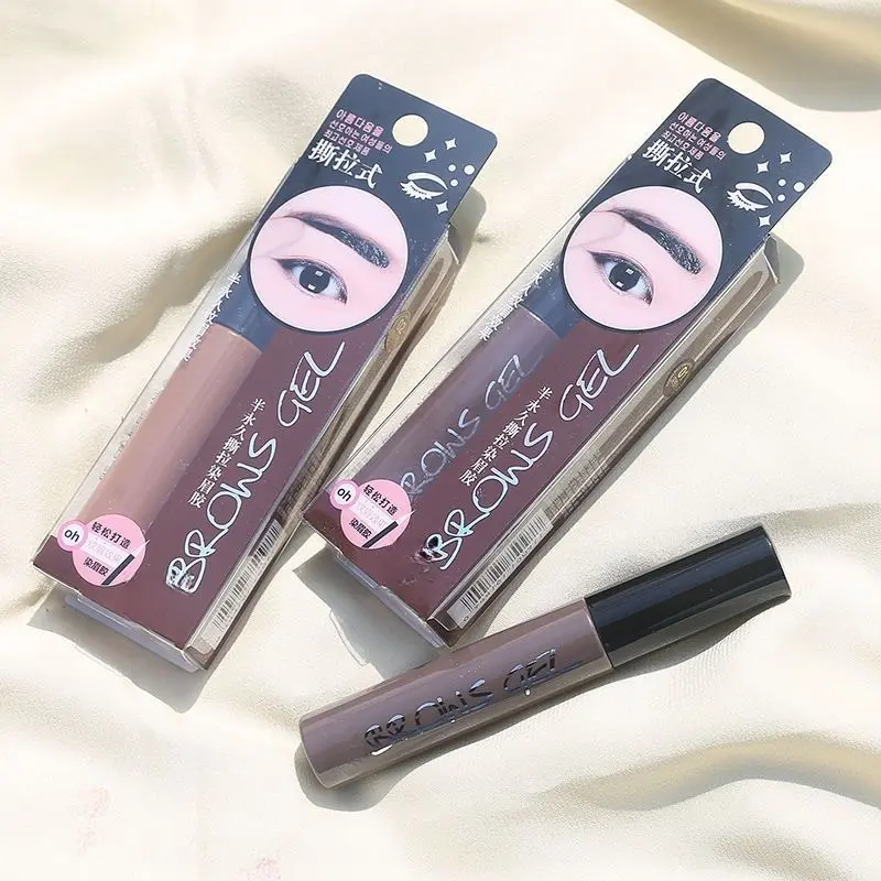 Peel Off Semi Permanent Brow Gel, Waterproof All Day Wear Natural Lazy Eyebrow Makeup
