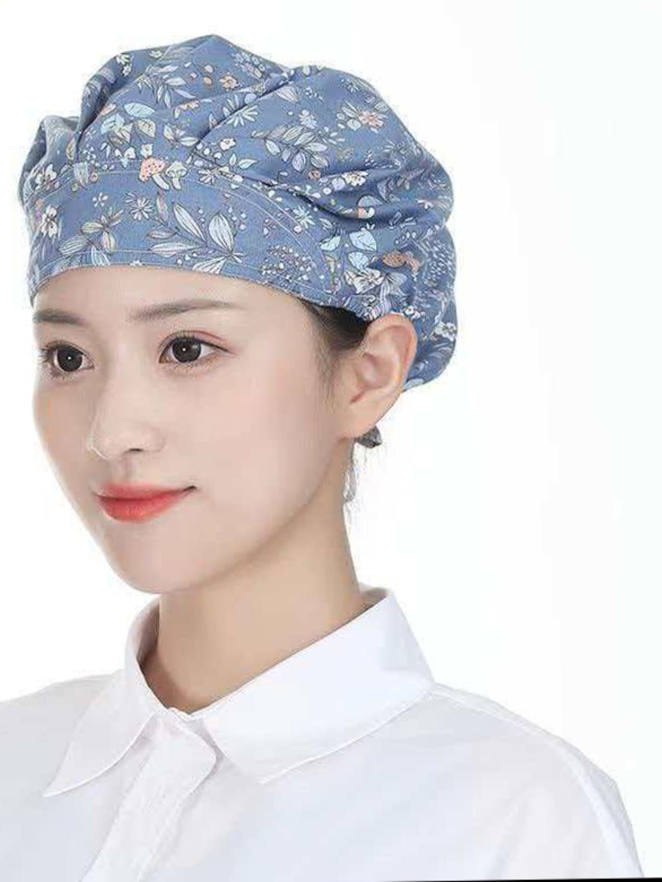 Unisex Adjustable Elastic Chef Hat, 5-Piece Set, Kitchen Cooking Bakery Hat, Dustproof Work Cap, Men and Women Universal Fit