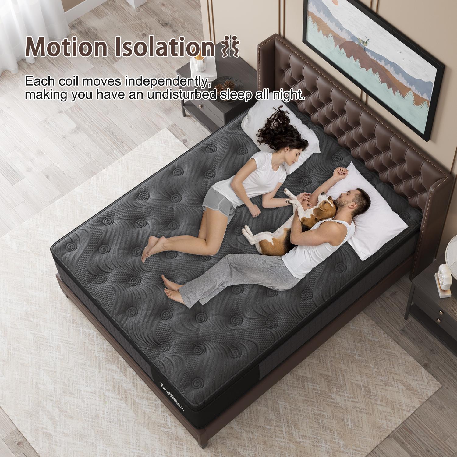 10"12"14" Twin Full Queen King Size Mattress in a Box Hybrid Spring  with Gel Memory Foam and Individually Pocket Innerspring Euro Top Mattresses Medium Firm for Motion Isolation, Edge Support, 100 Night Trial