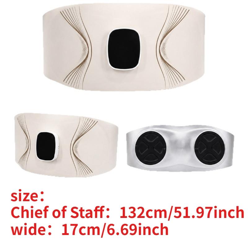 Portable Smart Heat Therapy Waist Massager Belt EMS Microcurrent Pulse Abdominal Massage Belt Waterproof Easy Clean For Office Home Workout Daily Care