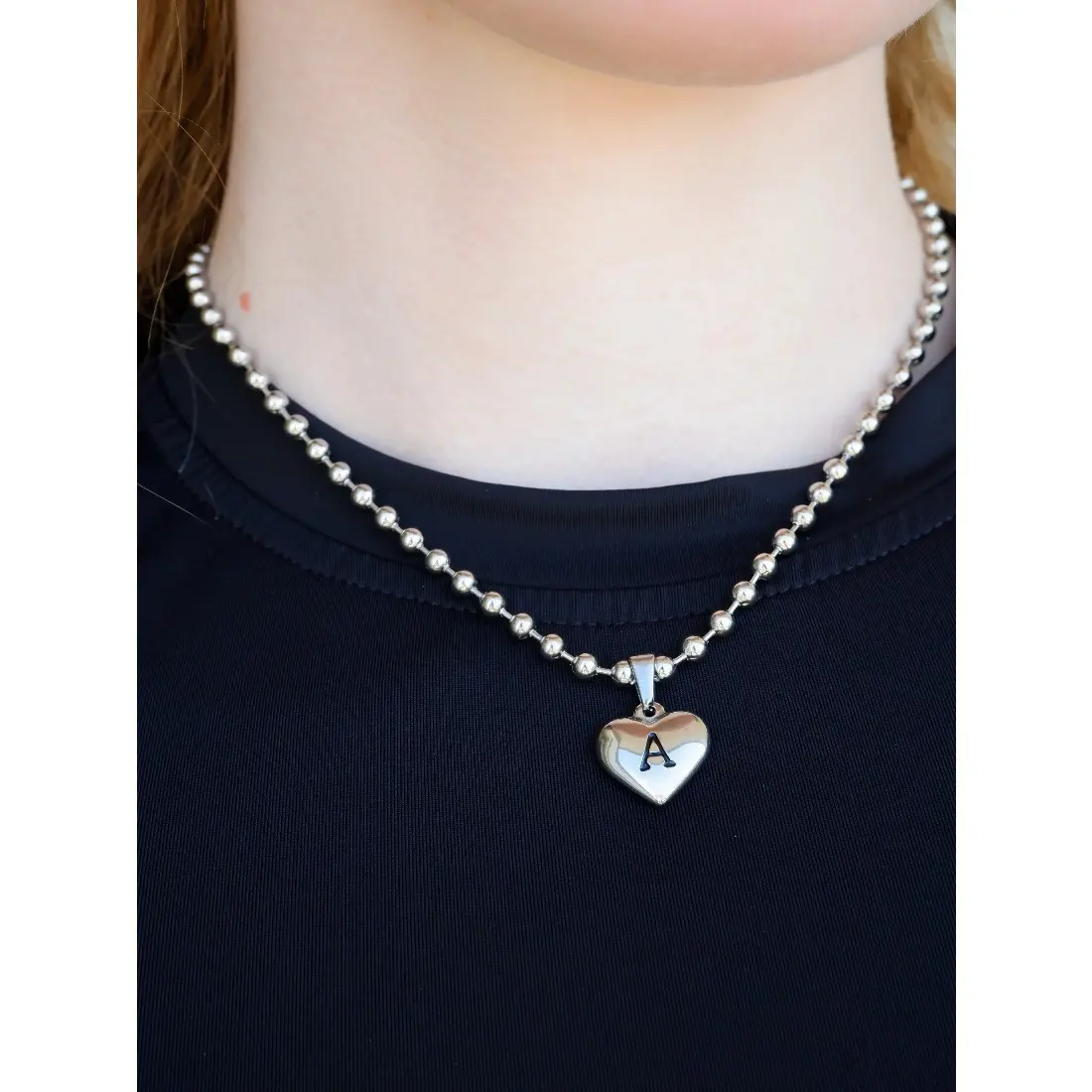 Initial Heart Necklace for Women, Waterproof Personalized Letter Necklace, Tarnish Resistant Stainless Steel Dainty Jewelry with Elegant Minimalist Design, Trendy Everyday Pendant Necklace for Birthday, Anniversary & Gift