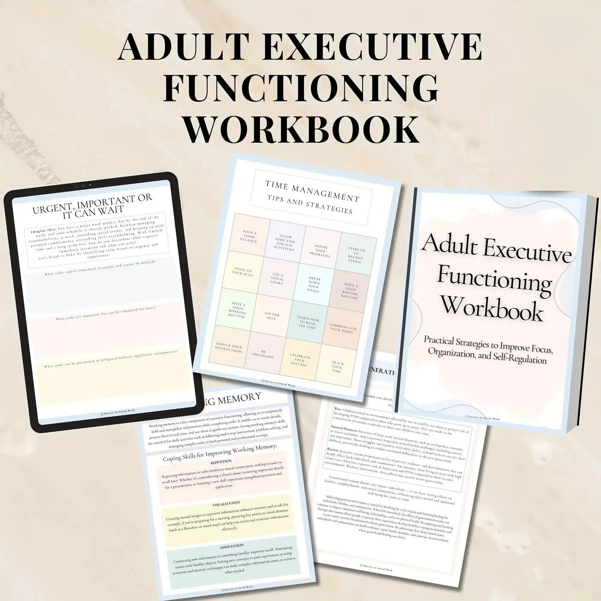 Adult Executive Function Workbook, Adhd Plan Sheet & Emotion Regulation ...