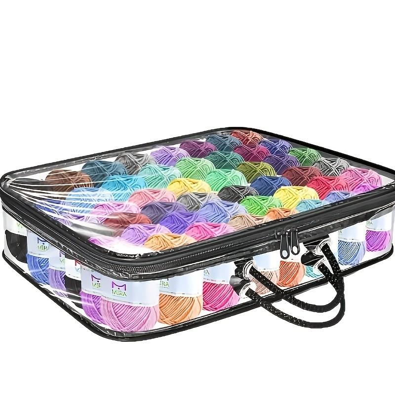 Large Capacity Thick Yarn Storage Bags, Perfect Closet Organizer, PVC Durable, Space-Saving, for Yarn, Toys, Blankets, Seasonal Items, Sewing Supplies