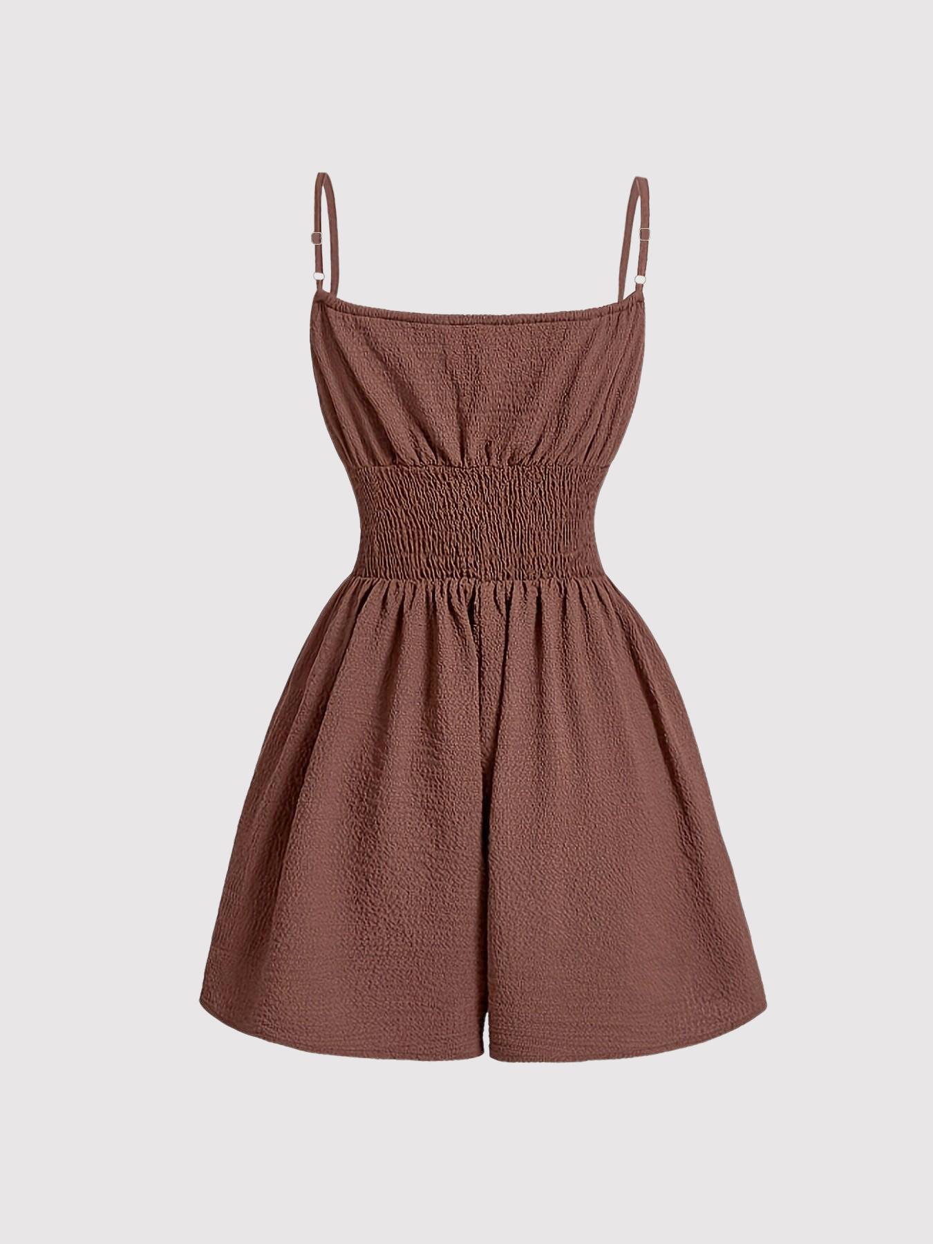 Women's Casual Sleeveless Romper with Front Tie and Elastic Waist, Stylish All-In-One Jumpsuit for Summer, Trendy Fashion for Ladies Women's Casual Sleeveless Romper with Front Tie and Elastic Waist, Stylish All-In-One Jumpsuit for Summer, Trendy Fashion for Ladies