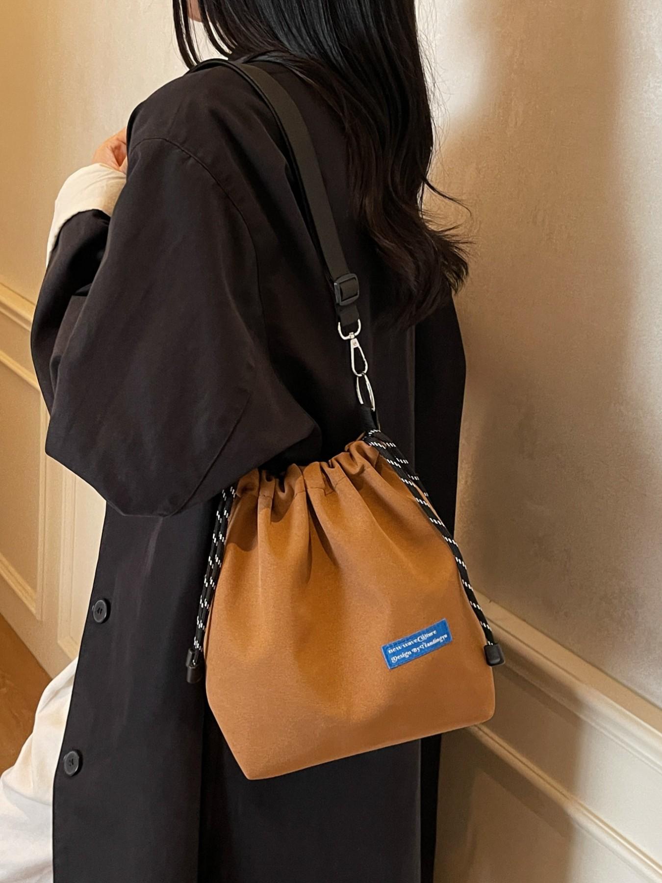 New Single Shoulder Crossbody Bag, Trendy Drawstring Bucket Bag for Men and Women, Unisex Small Versatile Waist Pack