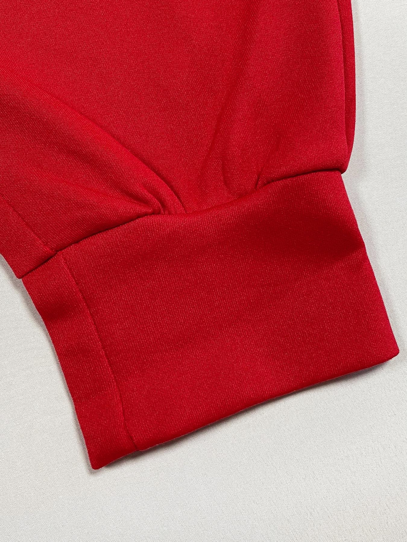 Women's Fall Winter Casual Fitted V Neck Long Sleeve Jumpsuit Womenswear, Plain Pattern, Moderate Fabric Thickness, Perfect for Daily Wear