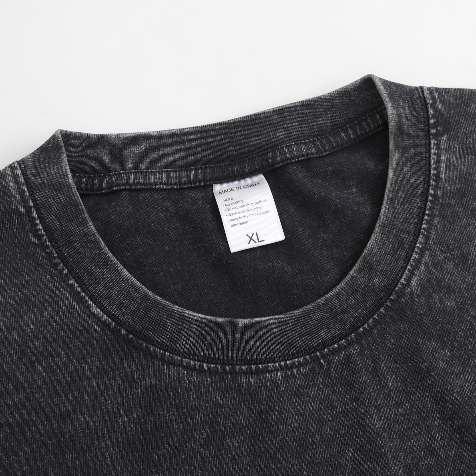 Holafish Acid Wash Vintage Moon Pattern T-Shirt,Heavyweight Cotton Streetwear graphic vintage tees Menswear Womenswear Crewneck Tshirt