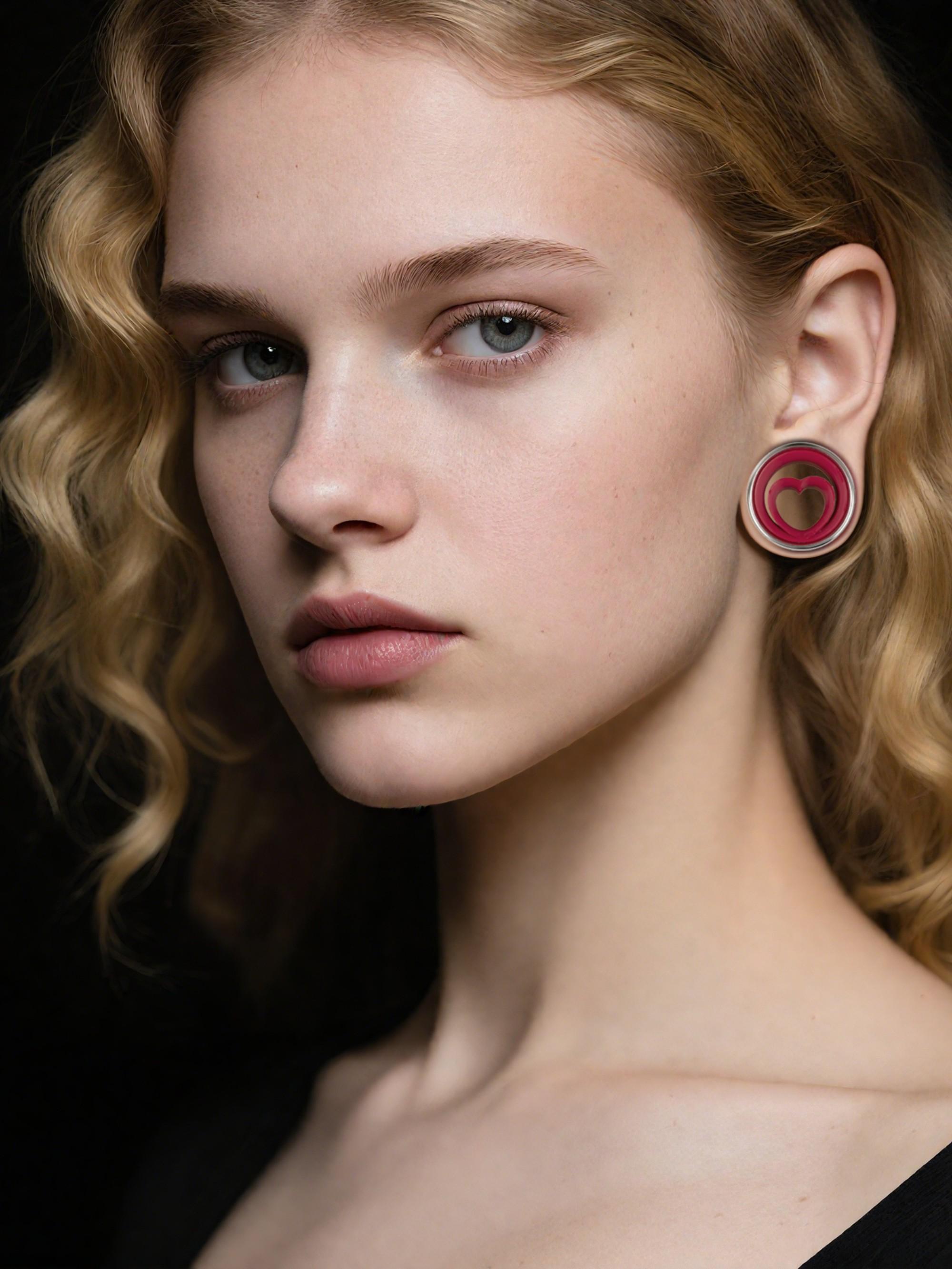 vanku 2pcs Statement Heart Ear Tunnels Plugs, 316L Stainless Steel Hypoallergenic Gauges, Boho Style, All Seasons, Punk Rock Look