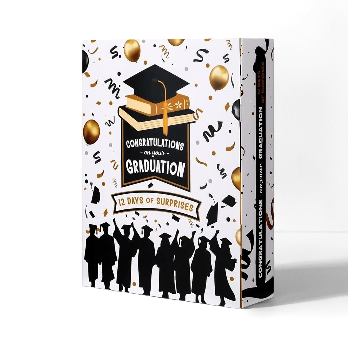 Set of 10 Empty Graduation Gift Boxes with Trays, DIY Gift Box for Creative Gifting, 12-Day Countdown Design