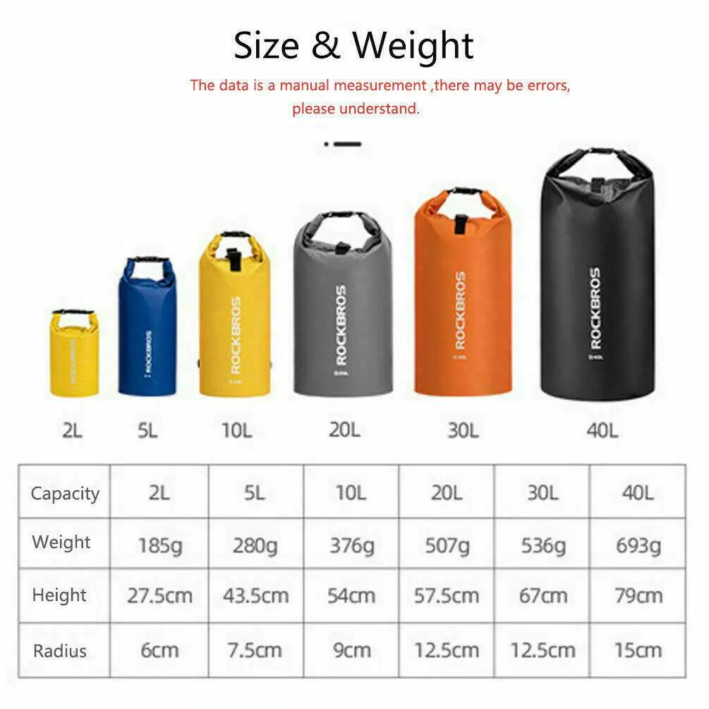 ROCKBROS Beach Bag Shoulder Picnic Phone Pouch 5-40L Camping Hiking Backpack Collapsible Sling Strap Cooler – Hands Free, 100% Waterproof, 24+ Hours Cooling, Soft Sided Cooler