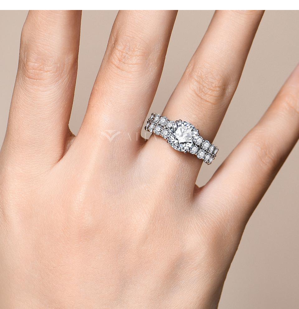 3CT Brilliant Cut Synthetic Moissanite Ring for Women Engagemen Wedding Anniversary Gift Fine Jewelry R181