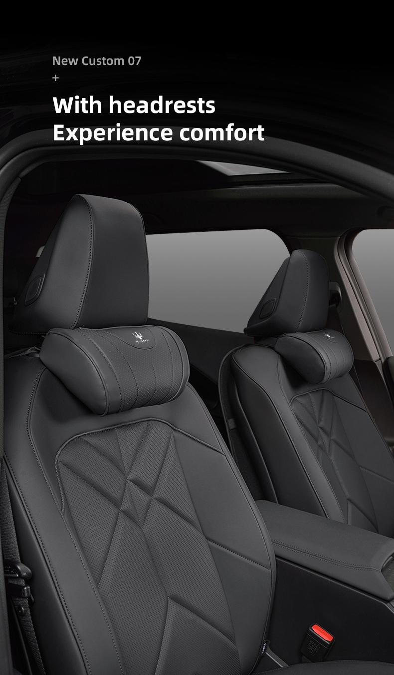 Car Headrest Neck Support Seat Lumbar Cushion Neck Pillow For Maserati Quattroporte GranTurismo MC20 Levante Ghibli Grecale President GranCabrio Coupe Spyder