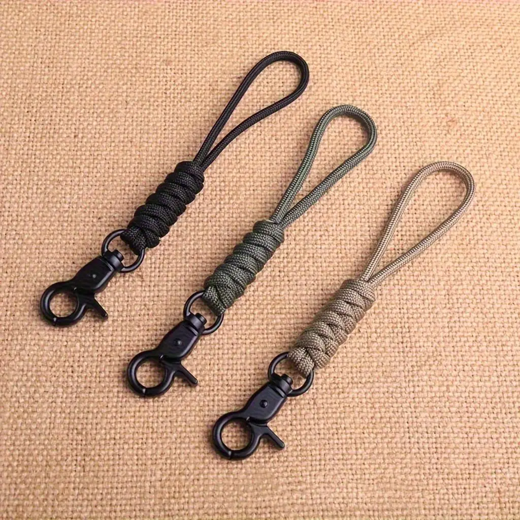 Handwoven Paracord Lanyard - Rotatable Durable Phone Wrist Strap & Keychain with Metal Clasps, Multi-Color Options for Women's Fashion Accessories, Phone Lanyard Wrist Strap, Highquality Metal Clips, Handsfree Carrying,