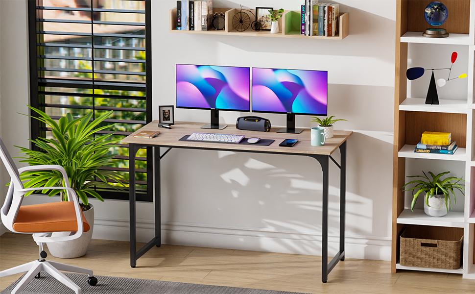 Computer Desk 47/39/32 inches Writing Desk Home Office Study Workstation Modern PC Laptop Sturdy Simple Gaming Desk with Metal Frame Computer Desk 47/39/32 inches Writing Desk Home Office Study Workstation Modern PC Laptop Sturdy Simple Gaming Desk with Metal Frame