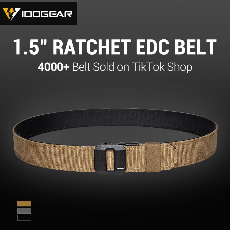 IDOGEAR Men's EDC 1.5" Ratchet Nylon Belt for Various Trouser Styles CCW Belts 3430