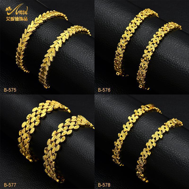New Africa Indian Gold Plated Chain Bracelets For Lady Wedding Bride Dubai Hawaiian Leaf Bangles Jewelry Party Wholesale Gifts