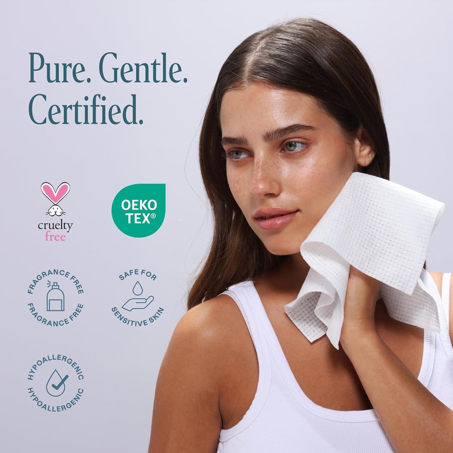 Disposable Ultra-Soft Cleaning Towel, Sensitive Skin Wet Wipes, Extra Large Absorbent Skincare Cloths, Daily Use Facial Cleansing Sheets