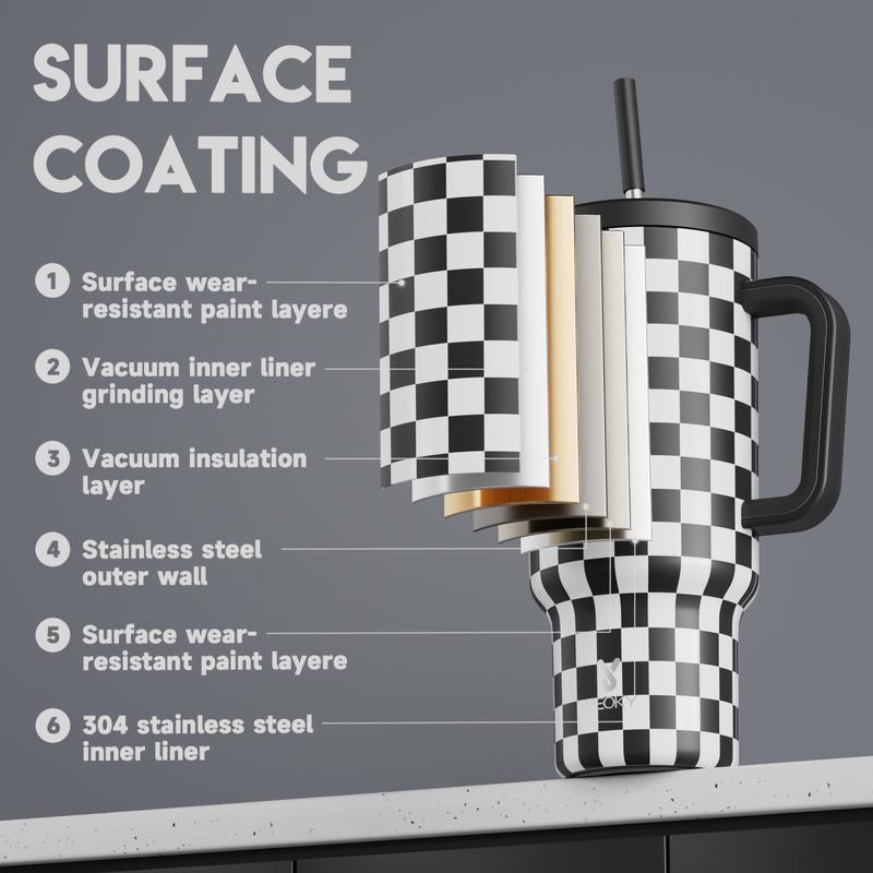 MEOKY 40oz Soccer Ball Tumbler, Hot Water Mug,Stainless Steel Insulated Cup, Keeps Hot & Cold, Food Safe, Non-Slip Base, Car-Cup Fit, Easy Clean, Soccer Fan Gift