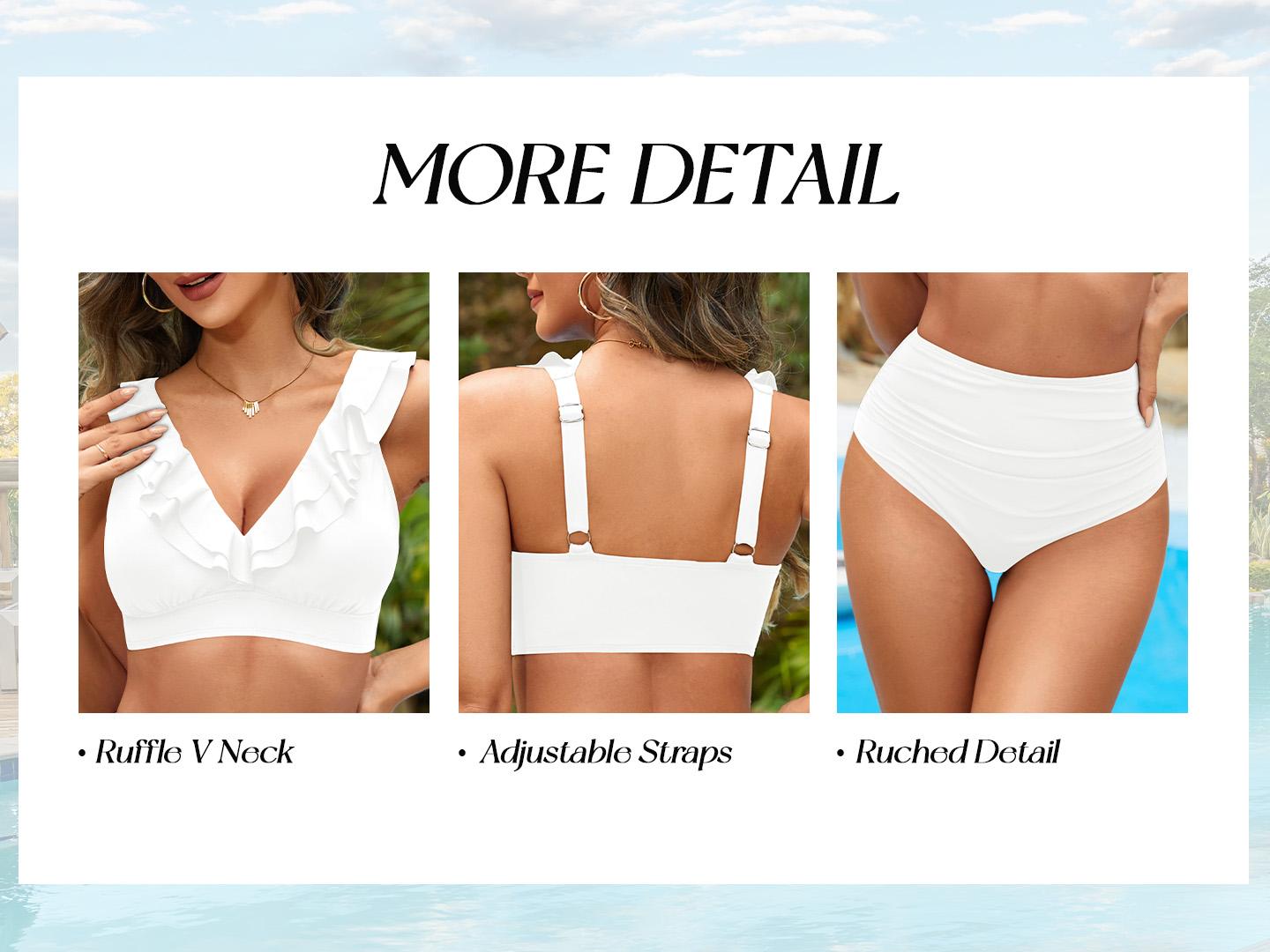 Tempt Me Women High Waisted Bikini Sets - Two Piece Tummy Control Swimsuits 2026 Ruffle Bathing Suit 2026
