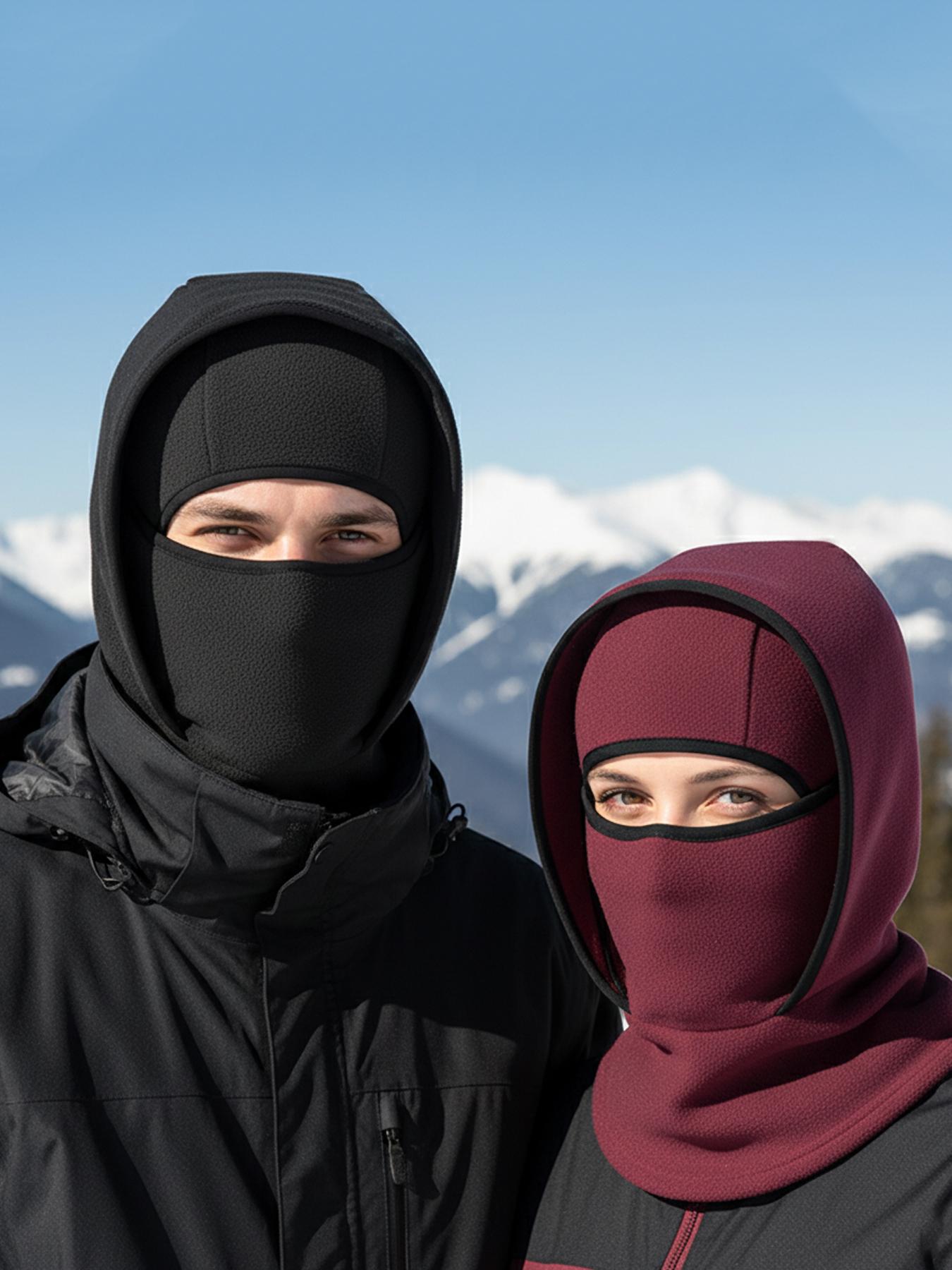 Outdoor Winter Warm Hat Neckband Integrated Cycling Mask Sports Ski Head Cover Neck Windproof Cold One-Piece Pullover Hat