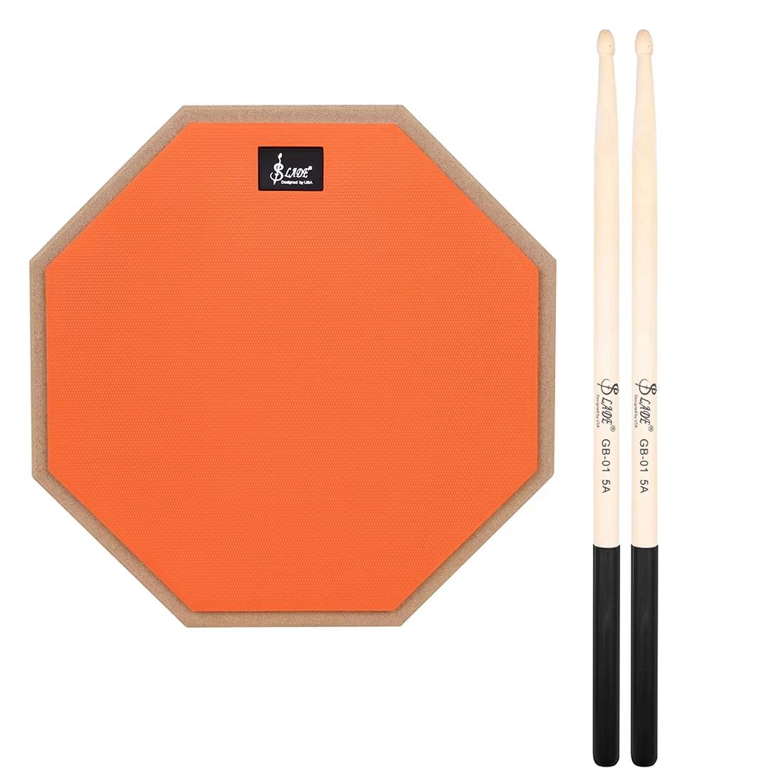 Practice Drum Pad and Drumsticks Set, 8-Inch Mute Drum Pad, Maple Wood 5a Drum Sticks Included, Ideal for Drumming Exercises
