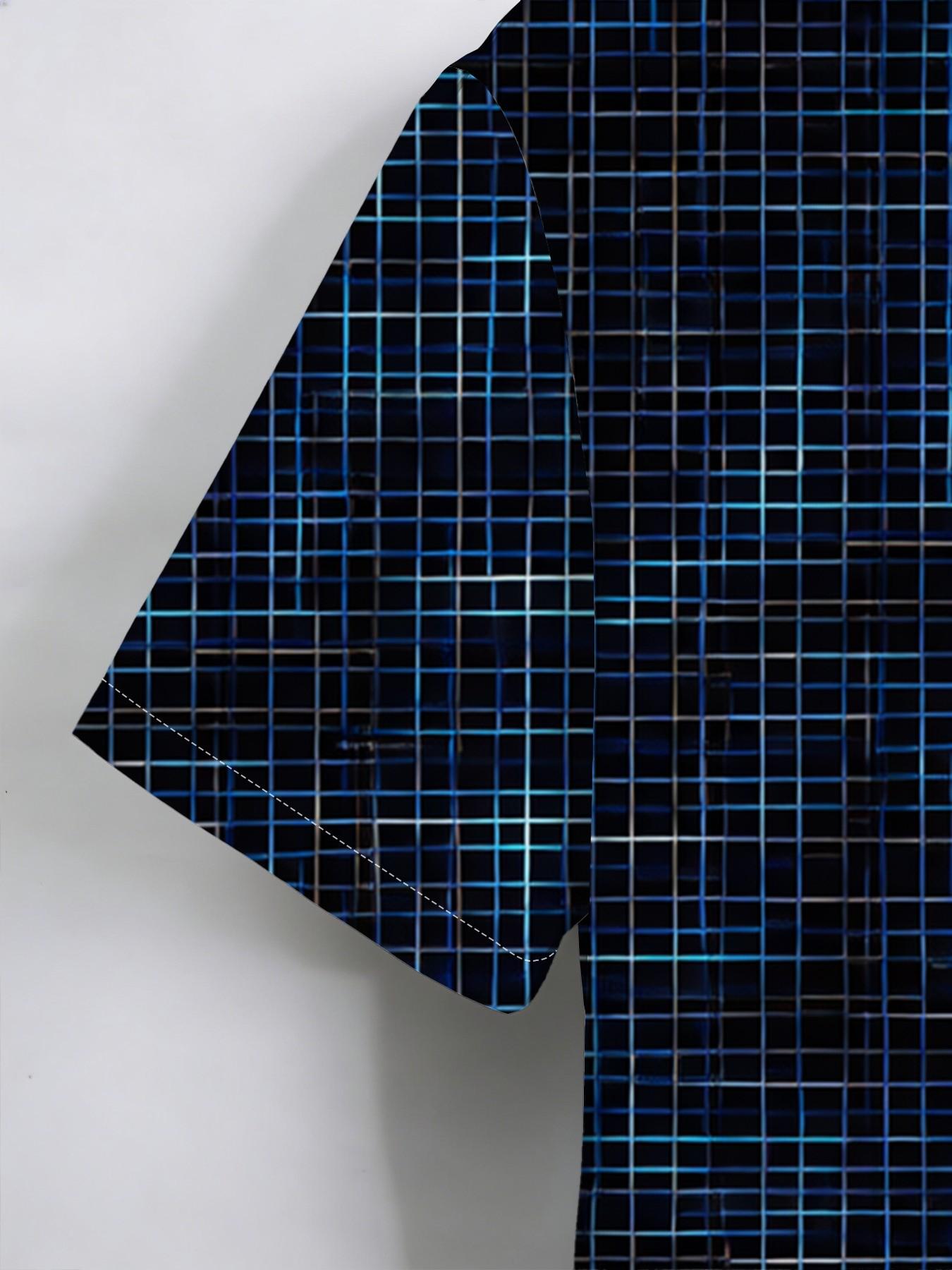 Large Size Men's Light Blue Gold Leaf Tropical Shirt, Summer Loose Fit Breathable Short Sleeve, Plus Size Beach Vacation Casual Top