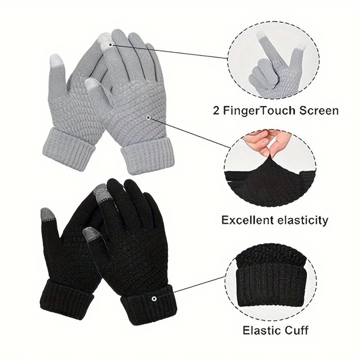1 Pair of Touchscreen Thermal Gloves, Suitable for Winter Outdoor Skiing, Cycling and Other Scenarios, Fleece - Lined for Cold Protection and Touchscreen Compatible
