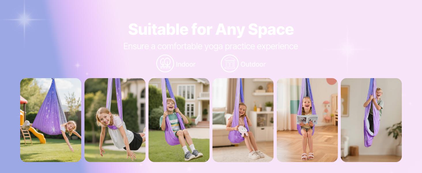 SummerWinsVEVOR Sensory Swing, Double-Layer Fabric Sensorys Hammock, Indoor Outdoor Sensory Swing with 360 Swivel Hanger, O-Sling, Holds up to 300lbs, Adjustable Aerial Yoga, Ceiling Swings for Kidsdealsforyoudays