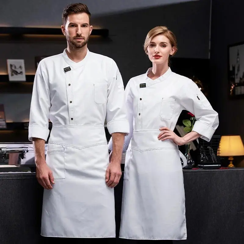 Professional Chef Uniform for Long sleeves Food Cooking Clothes Catering Cook Jacket Restaurant Kitchen Shirt Waiter Workwear