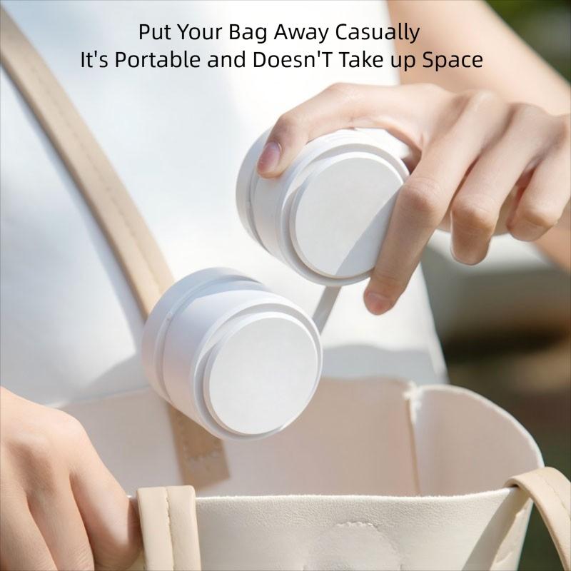 Foldable Neck Fan USB Rechargeable Portable Turbine Leafless Safety Quiet Mini Fan, Home Personal Outdoor Sports Fan