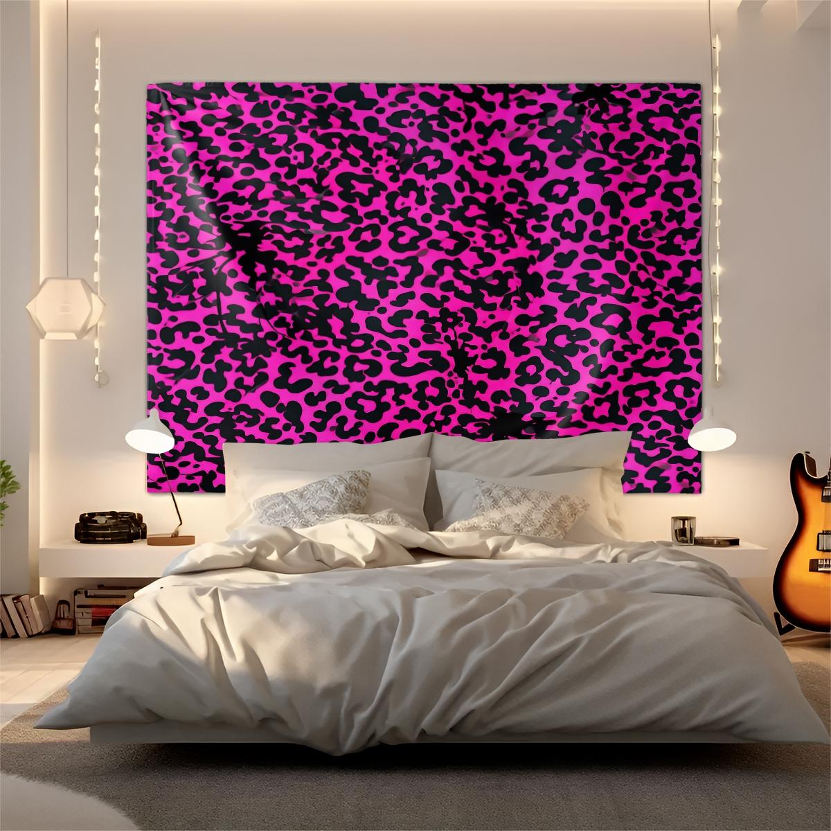 Leopard Print Tapestry, Wild Aesthetic Animal Print Wall Hanging, Vibrant Colorful Cheetah Tapestry for Bedroom Living Room Dorm, Home Wall Decor