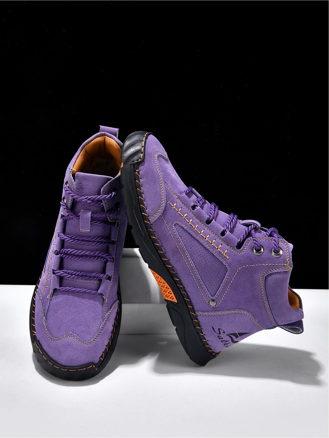 Vintage Hand-Stitched Chelsea Work Boots, Soft Bottom Anti-Slip Casual Hiking Shoes, Synthetic Leather, Medium Width, All Seasons