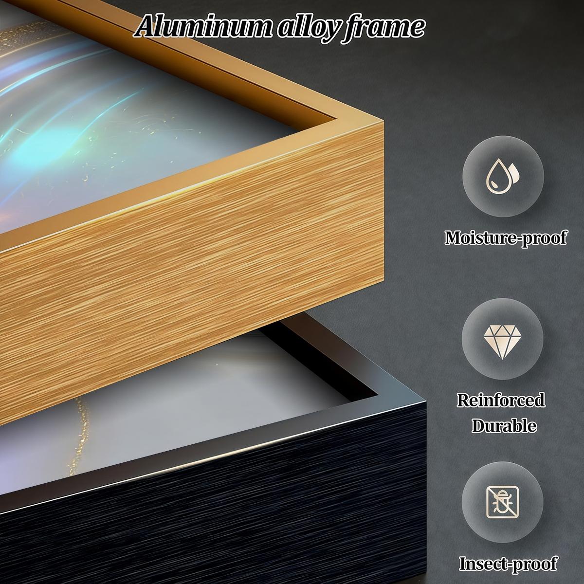 3 Counts Aluminum Alloy Framed Painting, Abstract Golden And Silver Fluid Art Pattern, Home Decoration For Living Room, Bedroom, Office, Restaurant, Hallway Wall Decor, Odorless Print Artwork, Luxury Perfect Gift For Friends And Family