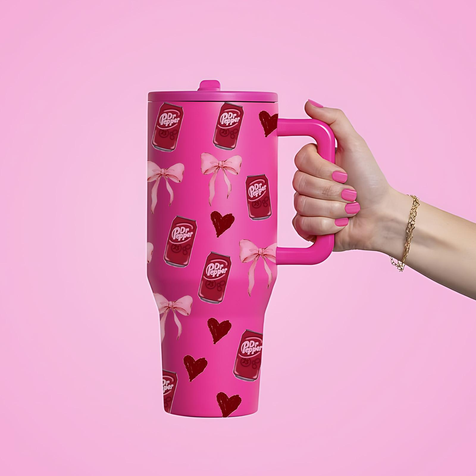 1 Pc 40oz Insulated Mug, Double Wall Vacuum Cup, Leak-Proof Skinny Thermal Mug for Hot Cold Drinks, Keeps Hot 12 Hours Cold 24 Hours, Love Soda Style Gift for Women Men, Holiday Birthday Festival Daily Use, Insulated Tumbler, Leakproof Tumbler