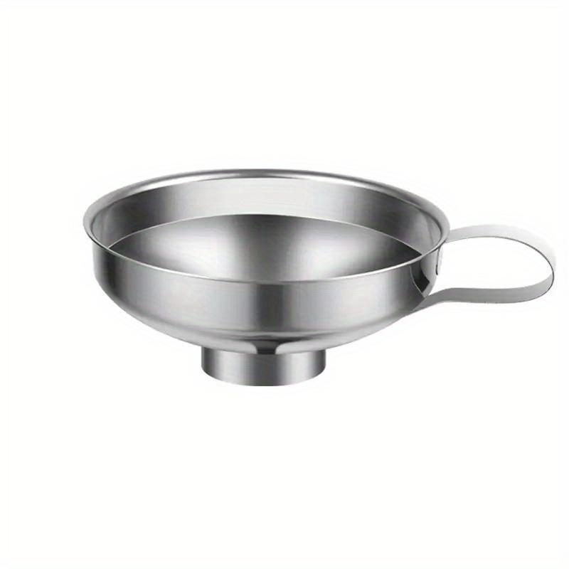 1pc Thickened Stainless Steel Wide Mouth Funnel, Household Large Diameter Jam Funnel, Kitchen Pour Accessories